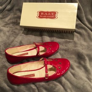 BAIT red patent vintage style shoes